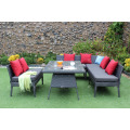 Hot selling large dining set Poly Rattan Wicker Outdoor Garden Furniture